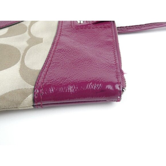 Coach Laura Signature Khaki Berry Tote F18335 - Picture 16 of 16